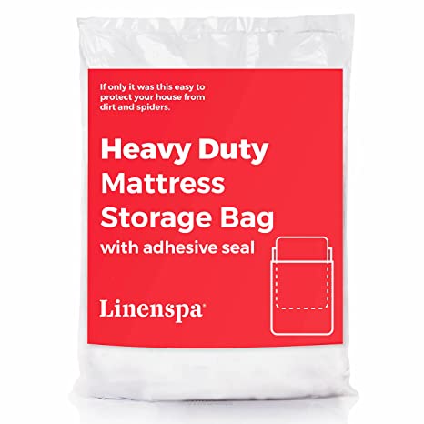 LINENSPA Mattress Storage Bag with Double Adhesive Closure - Fits Queen, Full and Full XL