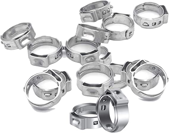 PEX Clamp Ring 3/4 inch, 304 Stainless Steel PEX Cinch Clamp Rings, Pinch Clamps for PEX Tubing Pipe Fitting Connections, Pack of 50 (3/4 inch)
