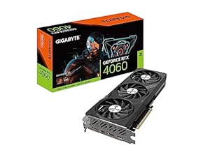 Gigabyte Ge Force RTX 4060 Gaming OC 8G Graphics Card, PCI_E 3X Wind Force Fans, 8GB 128-Bit GDDR6, GV-N4060GAMING OC-8GD Video Card