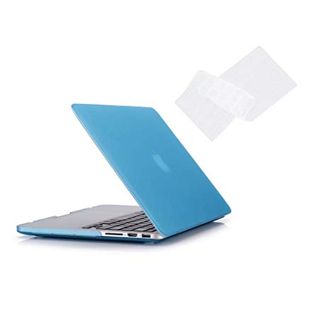 RUBAN Case MacBook Old Retina 15" No CD-ROM (2012-2015) Release (A1398), Plastic Hard Case Shell with Keyboard Cover for Old MacBook Pro 15-inch 15.4" with Retina Display, Grey Blue