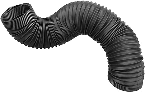 POWERTEC 70198V 2-1/2-Inch x 36-Inch Long Flexible Dust Collection Hose, Black, 1 PK