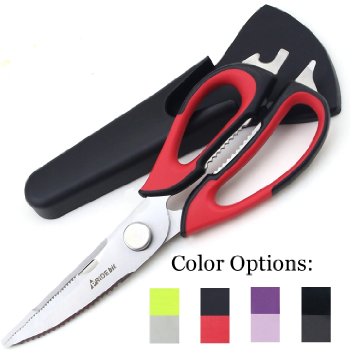 Kitchen Scissors Shears by Pridebit - Multifunction Heavy Duty Come-Apart Kitchen Shears with Magnetic Holder