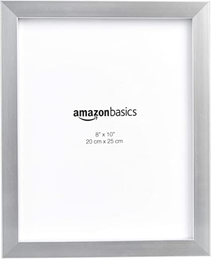 AmazonBasics Photo Picture Frame - 8" x 10", Nickel, 2-Pack