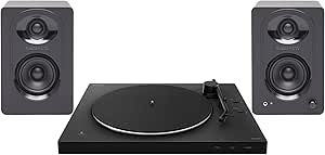 Sony PS-LX310BT Bluetooth Wireless Turntable - High-Fidelity Vinyl Record Player with Bluetooth Connectivity Bundle with SAM30 3-Inch Powered Studio Monitors Pair (Black) (2 Items)