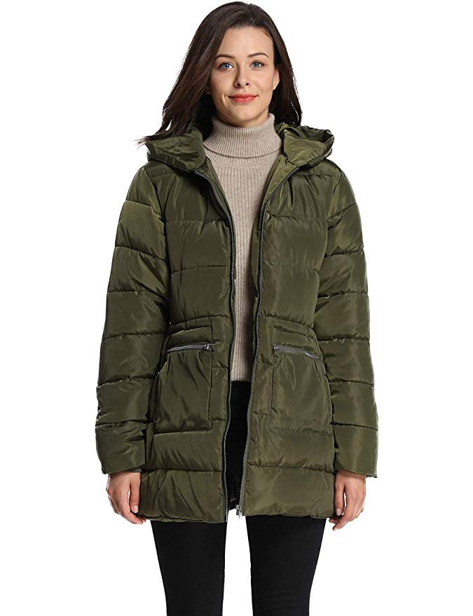 iLoveSIA Women's Down Alternative Quilted Padded Thicken Puffer Coat with Hood