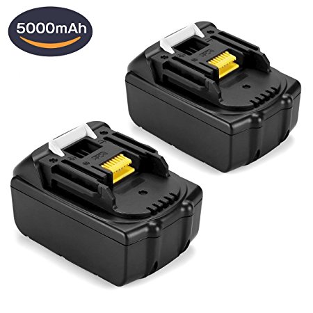 Dosctt BL1850 5.0Ah Replace for Makita 18V LXT Battery Lithium-Ion BL1860 BL1840 BL1830 BL1815 LXT-400 194204-5 Cordless Power Tools Pack of 2