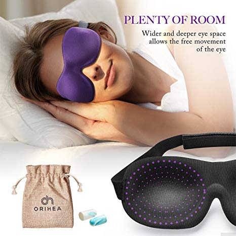 Eye Mask for Sleeping, Woman Sleep Mask, Patented Design 100% Blackout Eye Mask, 3D Contoured Comfortable Eye Cover & Blindfold, Great for TravelNapNight's Sleeping