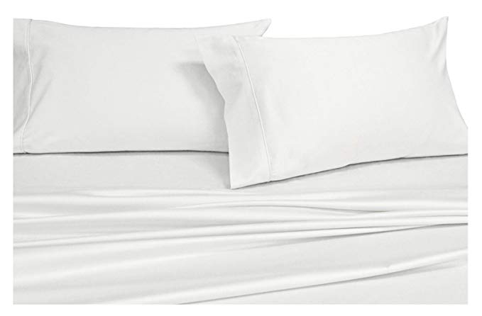 Royal Hotel Collection Ultra-Soft Sheets, Silky Soft Bed Sheets Set, Deep Pocket, Wrinkle and Fade Resistant, Hypoallergenic (Queen White)