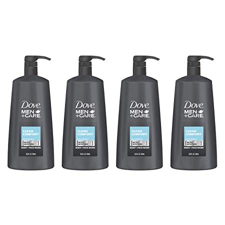 Dove Men Care Body Wash Pump, Clean Comfort, 23.5 Ounce (Pack of 4)