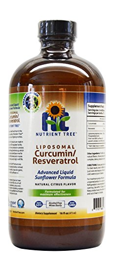 Nutrient Tree Liposomal Curcumin/Resveratrol | 78 Doses | Alcohol Free | Non-Soy | Non-GMO | Made in USA