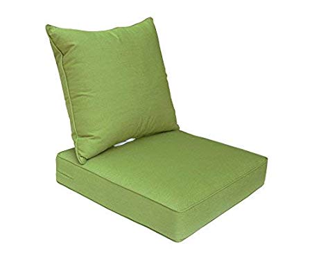 Bossima Sunbrella Indoor/Outdoor Spectrum Cilantro/Green Deep Seat Chair Cushion Set,Spring/Summer Seasonal Replacement Cushions.