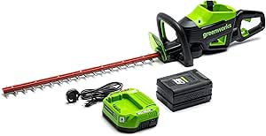 Greenworks Taille-haie sans Fil 60 V, Lames découpées au Laser de 66 cm, Moteur brushless, poignée rotative à 180 °, Batterie 2 Ah et Chargeur 2 A Inclus