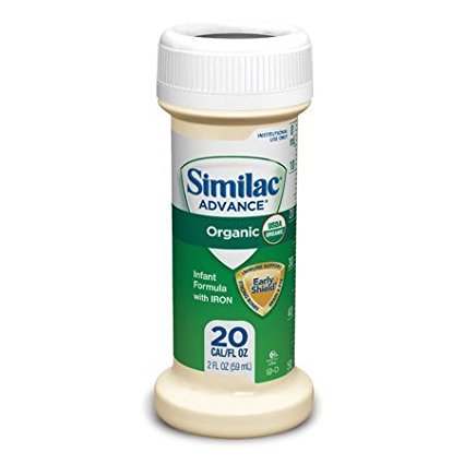 Similac Advance Organic Infant Baby Formula, 48 Bottles, 2-Fl Oz, Ready to Feed