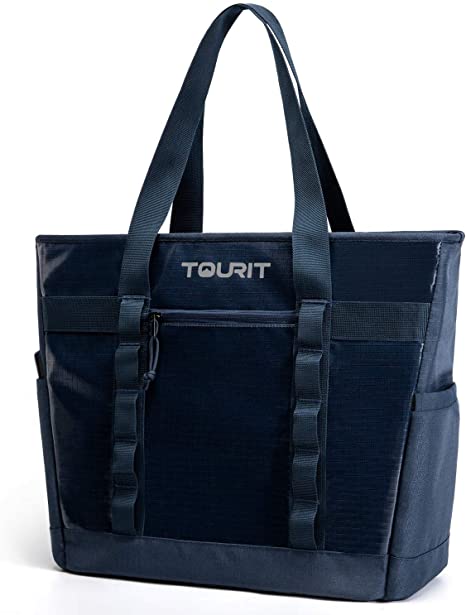 TOURIT Cooler Bag Insulated Tote Bag Soft Travel Cooler 30 Cans Large Capacity Lunch Bag for Men Women to Picnic, Camping, Beach Trip (Navy Blue)