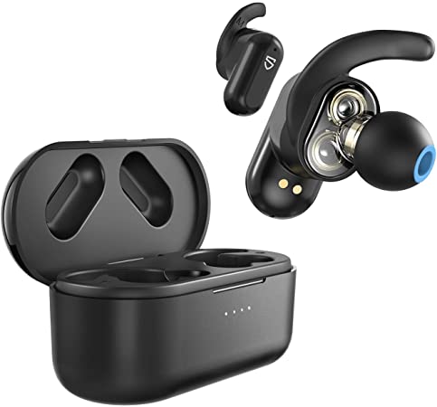 SOUNDPEATS Truengine 2 True Wireless Earbuds Dual Dynamic Drivers V5.0 Hi-Fi Bluetooth Headphones with Crossover Bluetooth Earphones for Sports, Ear Fins, Touch Control, CVC Noise Cancellation