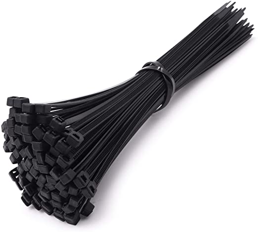 Cable Zip Ties 8 Inch 40LB, Self-Locking Nylon Wire Ties - 8’’100 Pieces (Black)