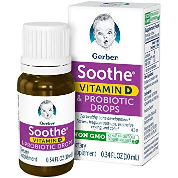 Gerber Soothe Baby Probiotic Drops with Vitamin D, 0.34 Fluid Ounce