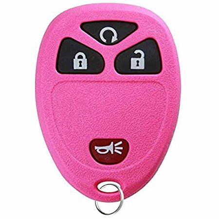 KeylessOption Keyless Entry Remote Control Car Key Fob Replacement 15913421 -Pink