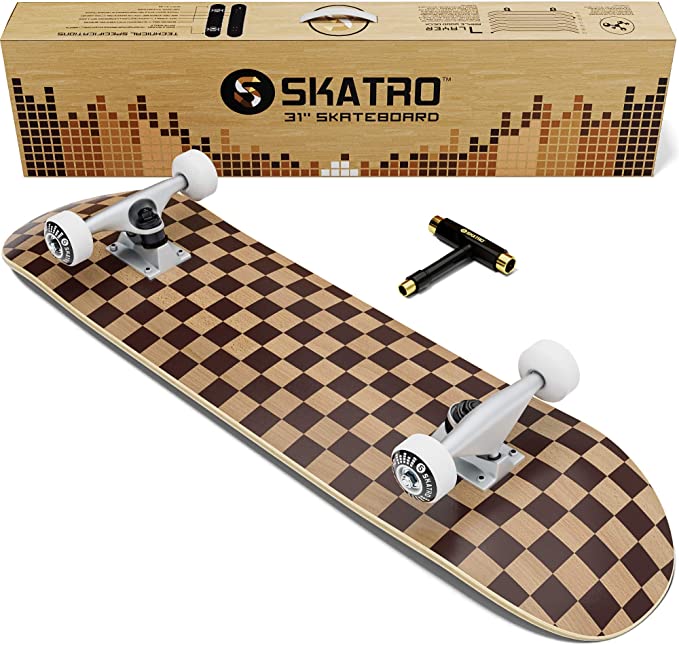 Skatro - Pro Skateboard 31" Complete Skateboard. Skate Board Ages: Adults, Boys, Girls, Beginners, and Kids