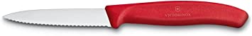 "Victorinox VIC-6.7631 Swiss Classic Paring 3¼"" Serrated Spear Point Blade 5/8"" width at handle Red", multicolor, m