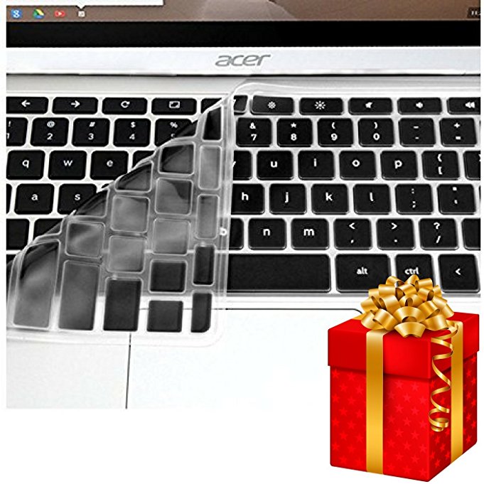 Best Acer Chromebook Keyboard Cover Ergonomic Silicone Protector Laptop Accessory Cool Colors Fits Acer Chromebooks 11.6” Durable Eco-Friendly & Hygienic by Casiii (Not for Acer CB3-131) Black