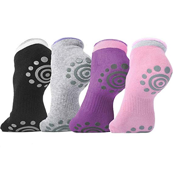 DubeeBaby Yoga Socks, Women’s Non Slip Anti-Skid Pilate Grip Socks(Sun Series)