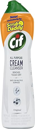 Scrub Daddy Cif Cream All Purpose Cleaner, Original - Multi Surface Household Cleaning Cream for Glass, Chrome, Granite, Sink, Gold, Marble Countertops & More (16.9oz)