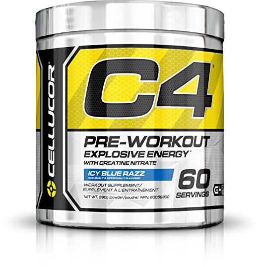 Cellucor C4 Pre-Workout Supplement, Icy Blue Razz, 60 Servings, 390g