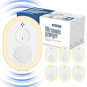 Ultrasonic Pest Repeller 6 Pack,Rat Traps Mosquito Repellent Mouse Repellent with 4 Modes,Pest Control Ultrasonic Repellent Plug in, Insect Repellent for Mosquito, Mice, Spider, Roach, Ant, Rat, Flea