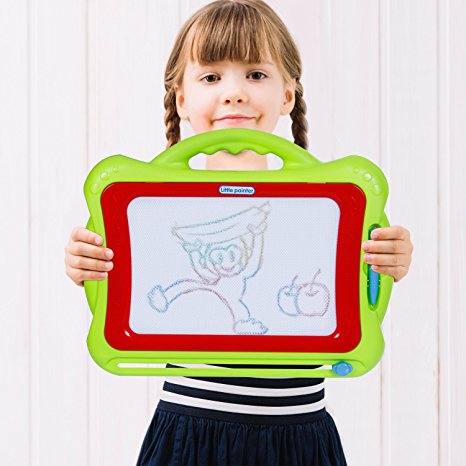 SGILE 16.5X13.2” Large Magnetic Drawing Board for Toddler Kids Preschooler, Erasable Non-Toxic Magna Doodle Drawing Sketching Pad Tablet for Writing Painting Drawing Learning Development, Green