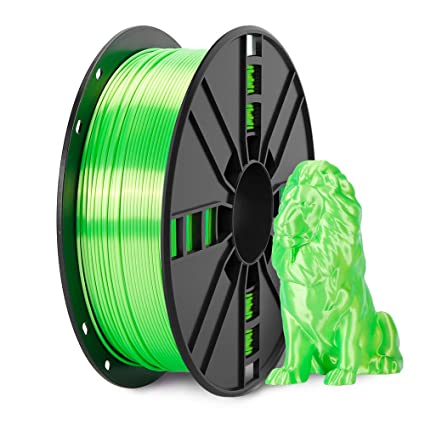 Silk PLA Filament 1.75mm，PLA 3D Printer Filament Dimensional Accuracy  /- 0.02 mm，Vacuum Packaging,Silk Green,for Most 3D FDM Printer