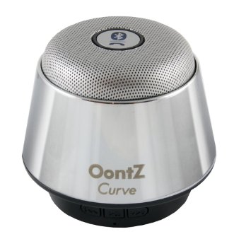 OontZ Curve Bluetooth Speaker Ultra Portable Wireless Full 360 Degree Sound with Built in Speakerphone works with iPhone iPad tablet Samsung and smart phones - Platinum Silver