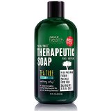 Antifungal Soap with Tea Tree Oil and Neem 12oz Helps Wash Away Athletes Foot Body Odor Acne Jock Itch Nail Fungus Ringworm Foot and Body Wash 100 Natural Care and Defense Against Skin Irritation