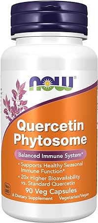 NOW Supplements, Quercetin Phytosome 250mg, Balanced Immune System, 90 Vcaps
