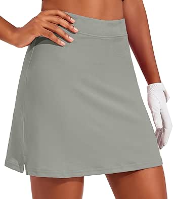 Ekouaer Golf Skirts for Woman with Pockets Silicone Grippers Tennis Skirt Inner Shorts Athletic Pickleball Running Skort