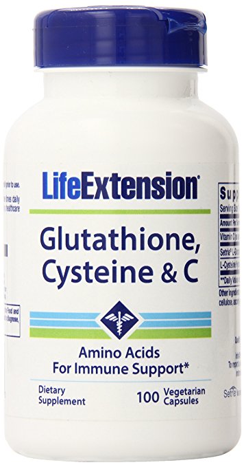 Life Extension Glutathione, Cysteine and C Vegetarian Capsules, 750 mg, 100 Count