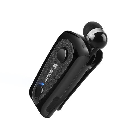 Wsound 40 Clip-on Collar Wireless Bluetooth Headsets Mini Retractable Handsfree Bluetooth Headphones Black