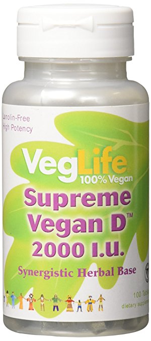 VegLife Supreme Vegan D Vegan Tablet, 2000 iu, 100 Count