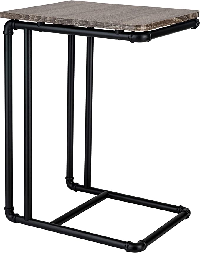 Organize It All Industrial Pipe Line Side End Table, Brown
