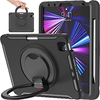 BATYUE iPad Air 5th/4th Generation Case 10.9 inch (2022/2020), iPad Pro 11" 4th/3rd/2nd/1st Gen Case (2022/2021/2020/2018), with Pencil Holder Kickstand, Black