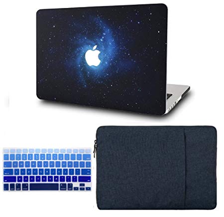 KEC Laptop Case for MacBook Pro 13" (2019/2018/2017/2016, with/without Touch Bar) w/ Keyboard Cover   Sleeve Plastic Hard Shell Case A1706/A1708/A1989 3 in 1 Bundle (Blue)