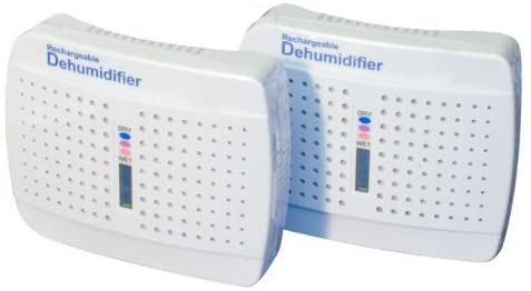 Rechargeable Mini Dehumidifier - 2 Pack Set - Car or Caravan