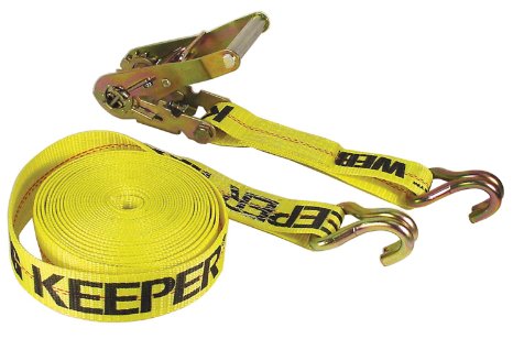 Keeper 04622 Heavy Duty 27 x 2 Ratcheting Tie Down 10000 lbs Rated Capacity with Double J-Hooks