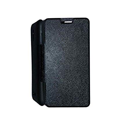 Sanguine Redmi 5 Flip Cover, [Black-5.7-inch] Premium Real Leather Smart Hybrid Perfect Fitting Flip Cover for Xiaomi Redmi 5