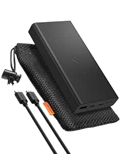 Spigen 20,000mAh, 30W Fast Charging Durable Alloy Power Bank with PD3.0 20W for 2 USB-C Ports, QC3.0 22.5W for USB-A Port - Black