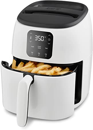 DASH Tasti-Crisp™ Digital Air Fryer with AirCrisp® Technology, Custom Presets, Temperature Control, and Auto Shut Off Feature, 2.6 Quart - White