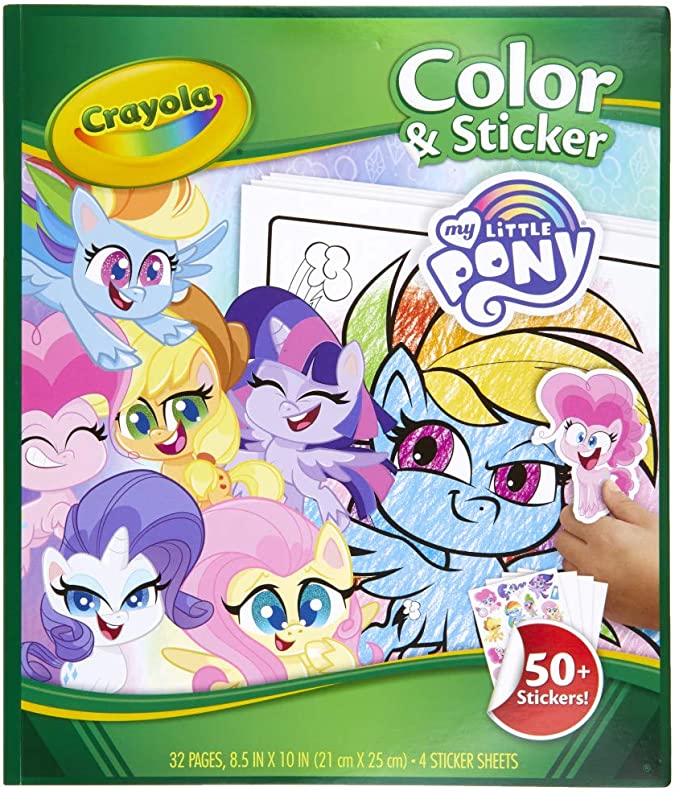 Crayola My Little Pony Coloring Pages and Stickers, Gift for Kids, Ages 3, 4, 5, 6