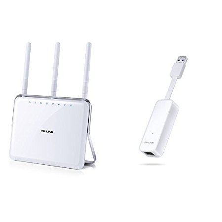 Archer C9 AC1900 Dual Band Wireless AC Gigabit Router and TL-UE300 USB 3.0 to RJ45 Gigabit Ethernet Network Adapter