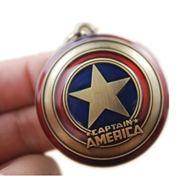 Super Hero the Avengers Captain America Shield Metal Keychain Pendant Key Chains (Bronze)