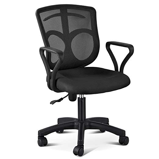 Yaheetech Mid-Back Mesh Chair Mesh Computer Desk Task Ergonomic Chair